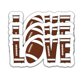 (3PCS) Love Football Stickers – Waterproof Vinyl Decals for Water Bottles, Tumblers, Laptops – Sports Stickers for Football Players and Teams - 3"x1.5".
