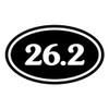 CafePress 26.2 Marathon Runner Oval Car Magnet, Euro Oval Bumper