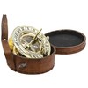Brass Sundial Compass with Vintage Red Leather Case Hiking Hunting