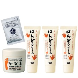 Tabi Bijin Heel Smooth Cream 3.5 oz (100 g), Hando Cream 1.4 oz (40 g) Set (Includes Bath Salts) (3 Bottles of Hando Cream)