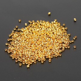 Pack of 500 Crimp Beads, Round Spacer Beads, Durable, DIY Stopper Beads, Jewellery Making, Stopper Beads, Exquisite Craftsmanship for Necklaces, Bracelets, DIY (Imitation Gold)