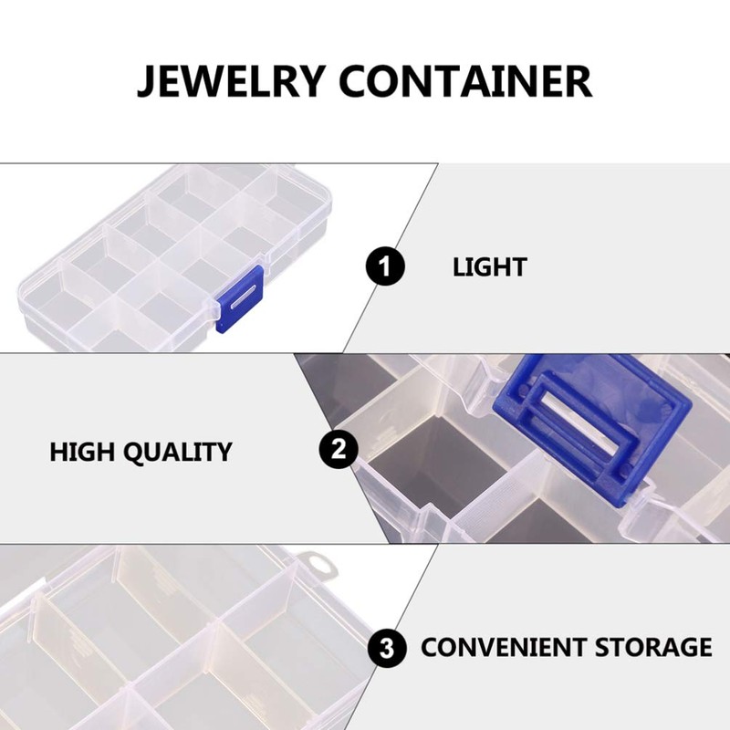 EXCEART 3 Pieces Assortment Box Small Sorting Boxes Plastic Transparent