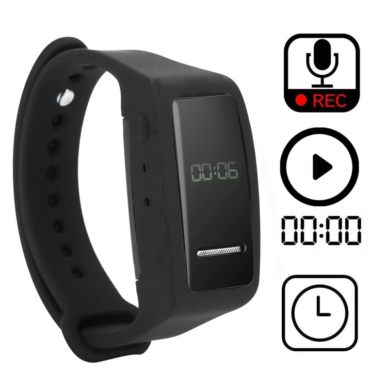 Outdoor Bracelet Voice Record Digital Recorder 8GB Memory 12 Hours