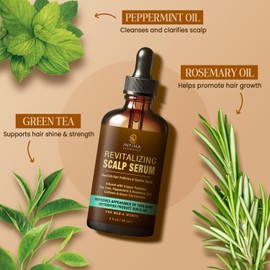 INFINA ESSENTIALS Revitalizing Scalp Serum for Hair Growth with Copper Peptides, Caffeine & Tea Tree Oil - Nourishing Scalp Oil for Itchy Dry Scalp, Detoxifies Build-Up, Deep Hydration for All Hair Types, 2 fl oz