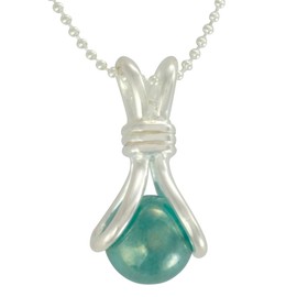 Got All Your Marbles itty Bitty Chloe marblePOP! Pendant on fine Silver clad Ball Chain (20 Inches)