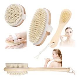 4pcs Cepillo Corporal De Cerdas Natural Exfolia Piel Muerta