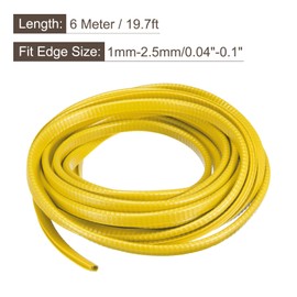 uxcell U Channel Edge Trim, 19.7ft Length Rubber Guard Seal Strip Edge Protector Fit for 1-2.5mm Edge, (15/64" W x 25/64" H) Yellow