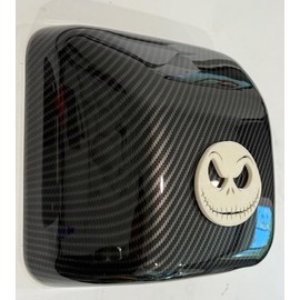 Jack Skeleton Skull for JL Side Mirror Covers Exterior Accessories for 2018-2025 Jeep Wrangler JL JLU & Jeep Gladiator JT (Carbon Fiber) with White Skulls