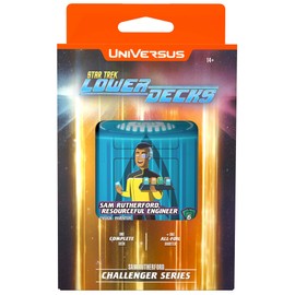 UniVersus: Star Trek Lower Decks: Challenger Series - Rutherford - 63 Cards, 2 Characters, Ready to Play Deck-Building Card Game, 6 Foil/Alt Art Cards