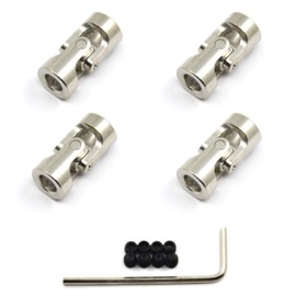 Befenybay 4pcs 6mm to 6mm Universal Joint Shaft Coupling with Screws for Motor