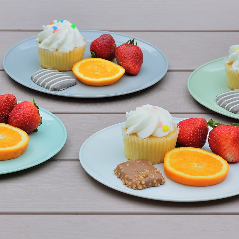 Youngever 9 Pack 20CM Re-usable Plastic Plates, Small Plates, Salad