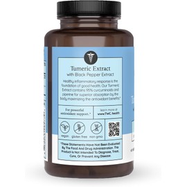 Turmeric Extract – Healthy Inflammatory Response - Potent Curcumin Plus 95% Piperine | 60ct (2 Month Supply)