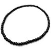 XL Black Glass Bead Anklet on Elastic - Handmade Minimalistic