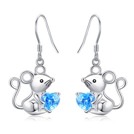Rat Earrings 925 Sterling Silver Mouse Earrings Cute Mouse Jewellery Gifts For Women Female Rat Lovers