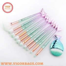 vigor Mermaid Foundation Eyebrow Eyeliner Makeup Blush Cosmetic Concealer Fish Tail Ma - 1 Set