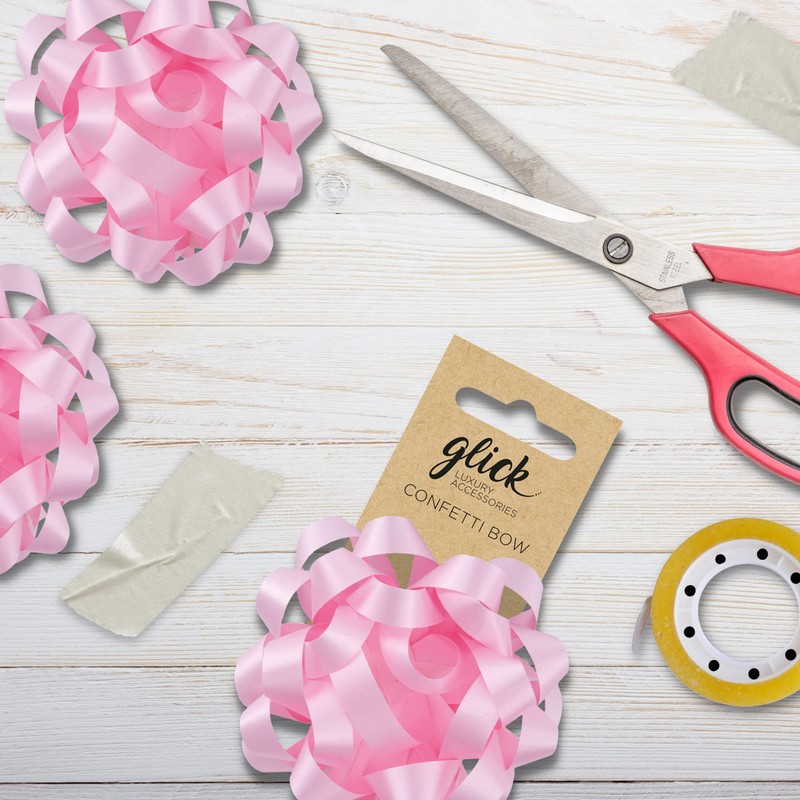 Glick Confetti Bow Baby Pink, Baby Pink Bow for Gift
