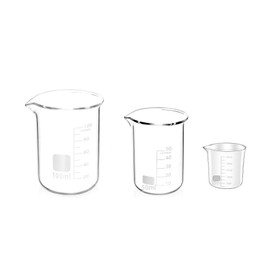 3stk Abgestufter Messbecher Glas Becherglas 25ml 50ml 100ml Set für Labor Küche