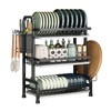 KUK 3 Tier Dish Drying Rack, Large Stainless Steel Over