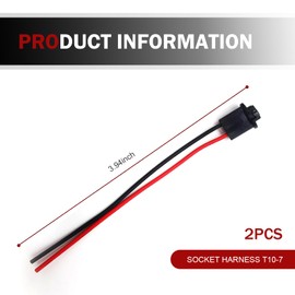 SLIMI 2 PCS Car Turn Signal Lights Harness Pigtail Socket, T10 T13 T15 Bulb Socket Wiring Harness Connector, for T10 T13 T15 168 194 175 2825 W5W Lamp Holder Connector (Black)