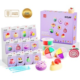 Air Dry Clay Kit - Cute Ultra Light Clay DIY Kit with Tools, Soft Clay Craft Kit, Easy & Fun to Craft, Safe & Non-Toxic, Springtok Gift for Kids:_Dessert House