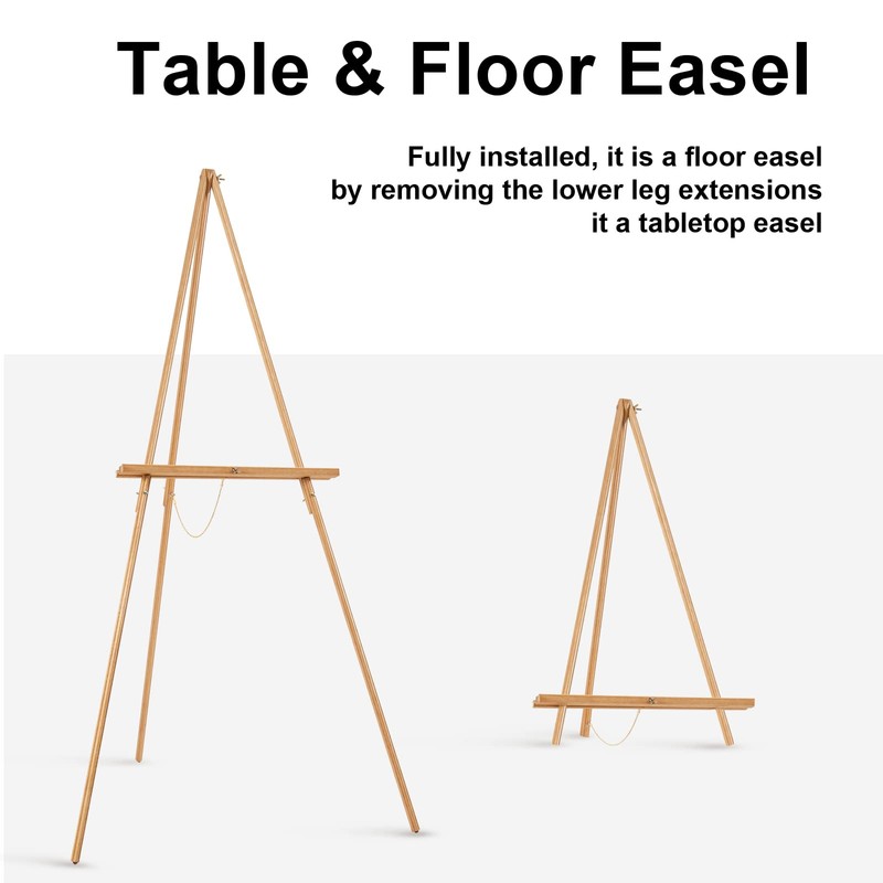 Falling in Art 65" A-Frame Tripod Easel Stand, Wooden Display