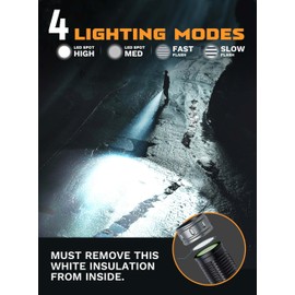 Molrebe Rechargeable Flashlight - 1500 High Lumens, Powerful LED Flashlight with 4 Lighting Modes, Strobe, Handheld Tactical Flashlight with Clip for Emergencies, Camping, Hiking