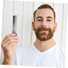 Beavorty Pcs Men's Hair Comb Zinc Alloy Beard Care Tool Portable and Comfortable for Travel