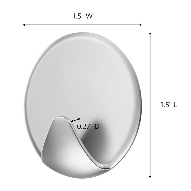Command AD85SL-6NA Repositionable Silver Circle Hooks Hardware, 6