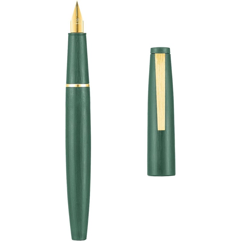 Jinhao 80 - Pluma estilográfica de fibra de carbono cepillada,