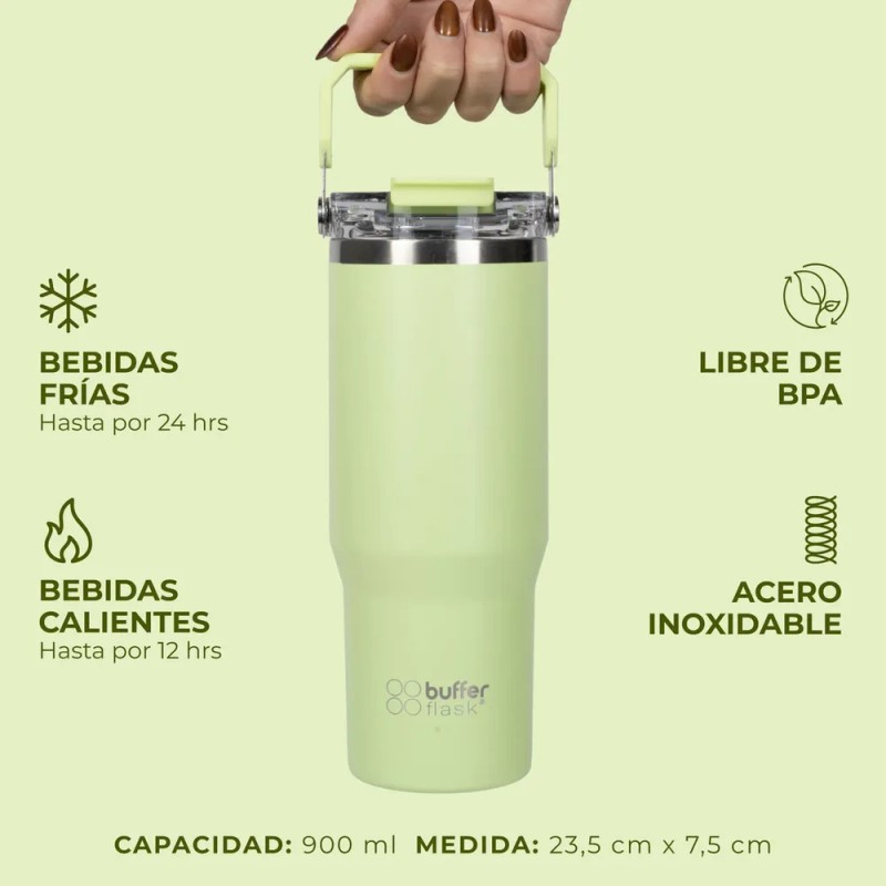 Vaso Termico Termo Agua Cafe Acero Inox Buffer Flask 900ml