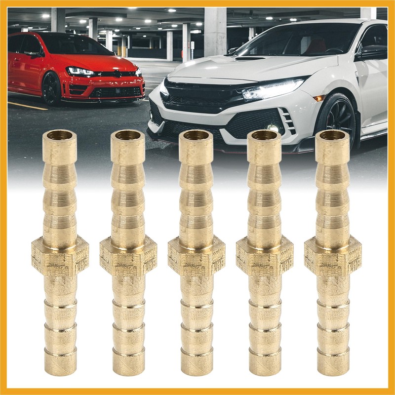 Partuto 5mm Brass Barb Hose Fitting Straight Joiner for Air