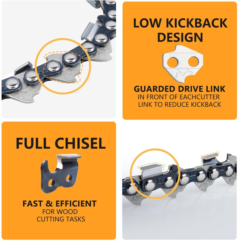 6 Inch Chainsaw Chain 1/4" Pitch .043" Gauge 37 Drive