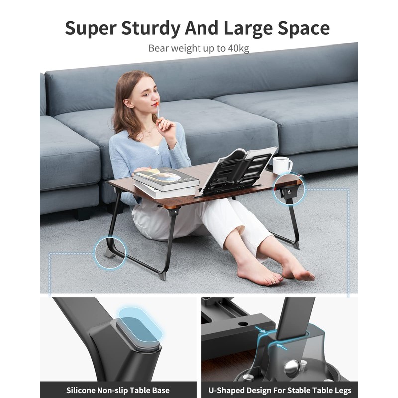 Laptop Desk for Bed, SAIJI XX-Large Foldable Bed Tray Table