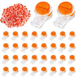 Selyse Pack of 200 UY Single Core Connectors K1 - Waterproof Jelly Crimp Cable Connectors for Telephone and Signal Cable, 2 Port/2 Core Connector (Orange)