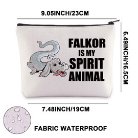JNIAP Luck Dragon Falkor Makeup Bag Neverending Movie Gifts Falkor & Atreyu Fans Gifts Luck Dragon Falkor Zipper Bag, FALKOR mb, Fit