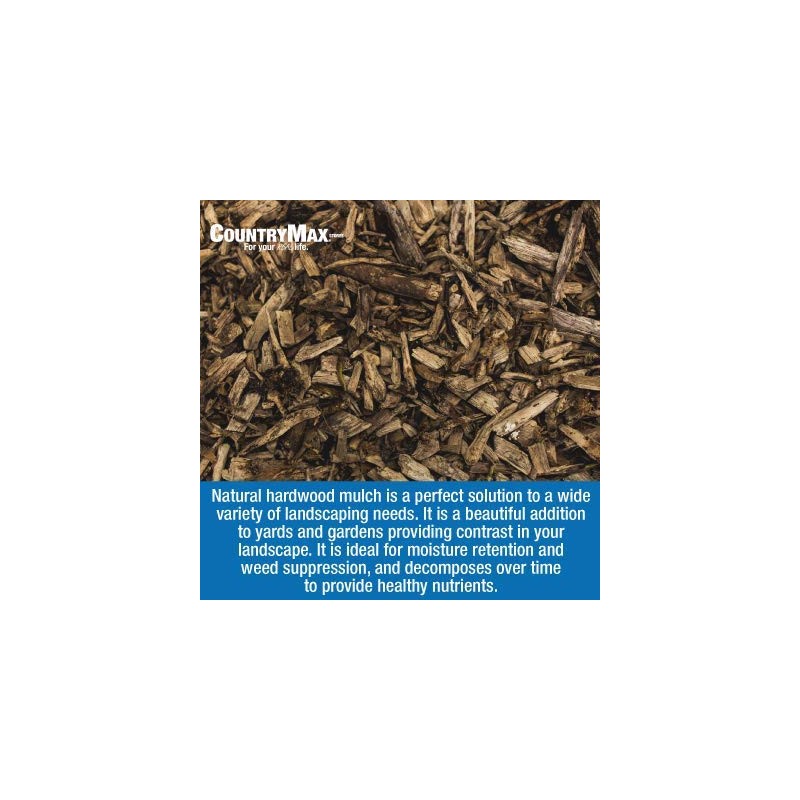 CountryMax Natural Shredded Hardwood Mulch, 2 Cu. Ft.