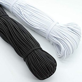 Noshad® Multi Usage Round Elastic Cord, Beading, Hat, Thin Elastic Cord for Arts & Crafts, Jewelry Making and More (Black, 2.5mm 10M)