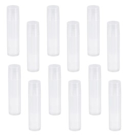 25Pcs Empty Lip Balm Tubes Clear Empty Lipstick Tubes Containers Refillable Lipstick Tubes with Cap Push Wheels for DIY Cosmetic 6.6 x 1.6 CM