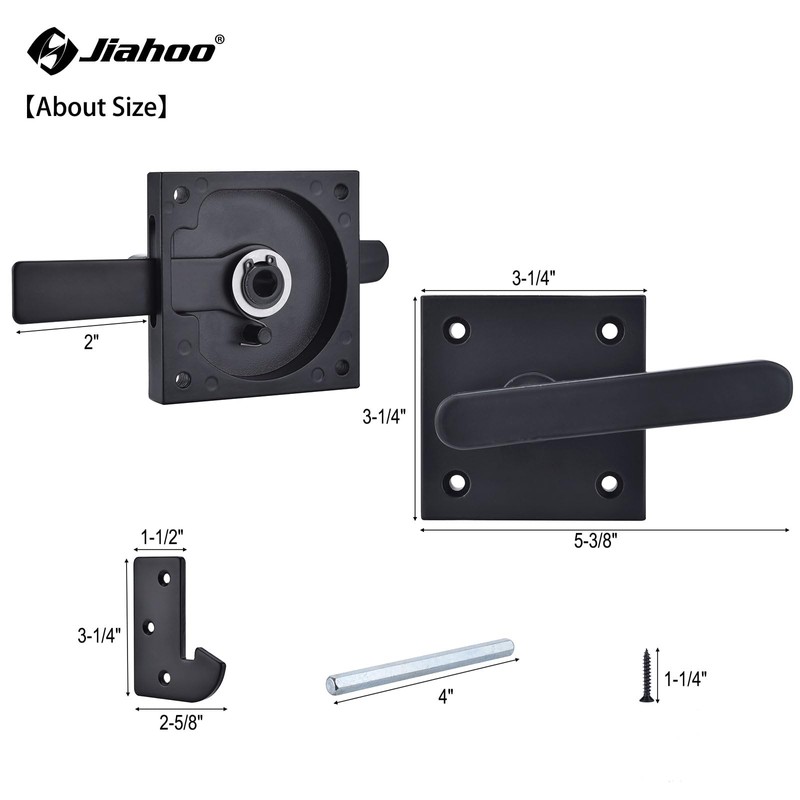 JIAHOO Double Side Gate Latch, Aluminum Self-Locking Gate Latch for