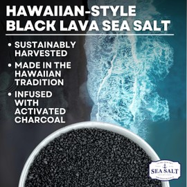 Sea Salt Superstore Black Salt, Hawaiian-Style Black Lava Sea Salt, Black Sea Salt with Activated Charcoal, Black Hawaiian Sea Salt for Cooking & Finishing, 5 LB Pouch, Sea Salt Superstore