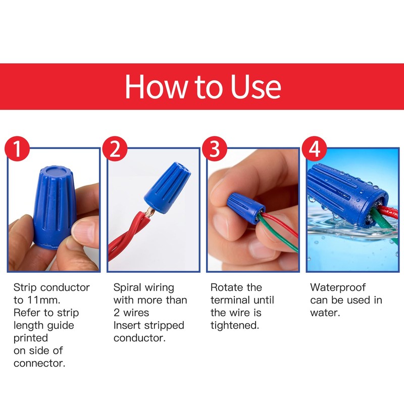 30PCS Waterproof Wire Connectors in Portable Case, Outdoor Silicone Filled