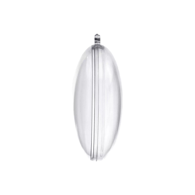 Homeford ESC08 Fillable Plastic Clear Oval Ornament, 4-1/4-inch, 12-count