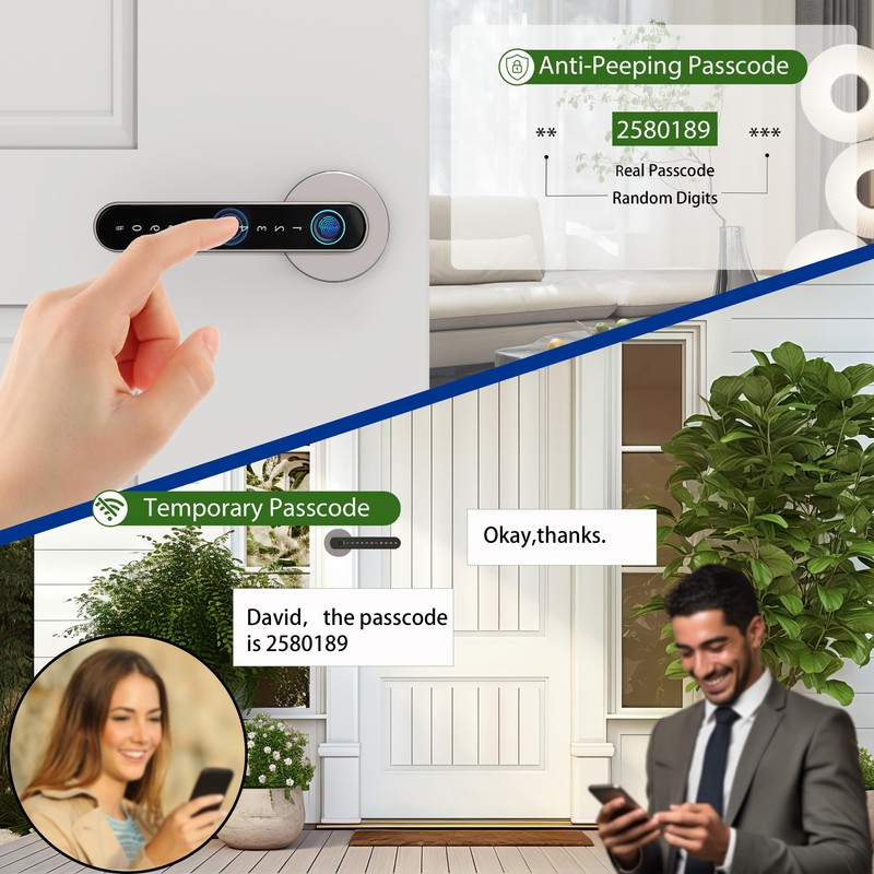 CHEN LCLILICHEN Smart Electronic Fingerprint Door Lock, Keyless Entry with