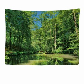 Ulticool - Trees Nature Water Veluwe The Netherlands - Tapestry - 200 x 150 cm - Large Tapestry - Poster Decoration - Wallpaper - Canvas - Painting - Accessories Room Divider