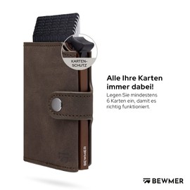 BEWMER v2 Shielded Slim Wallet with Coin Compartment for Men & Women, Card Holder, RFID Protection & Anti-Cloning, Wallet for Notes, Coins & 9 Credit Cards, Dark Brown
