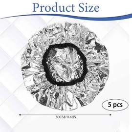 5 Pcs Deep Conditioning Caps Aluminum Foil Reusable Hair Heat Processing Waterproof Dustproof Thickened Shower Caps for Home and Salon Use