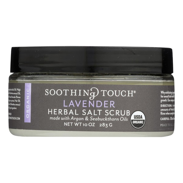 Soothing Touch Organic Herbal Salt Scrub Calming Lavender 10 Oz