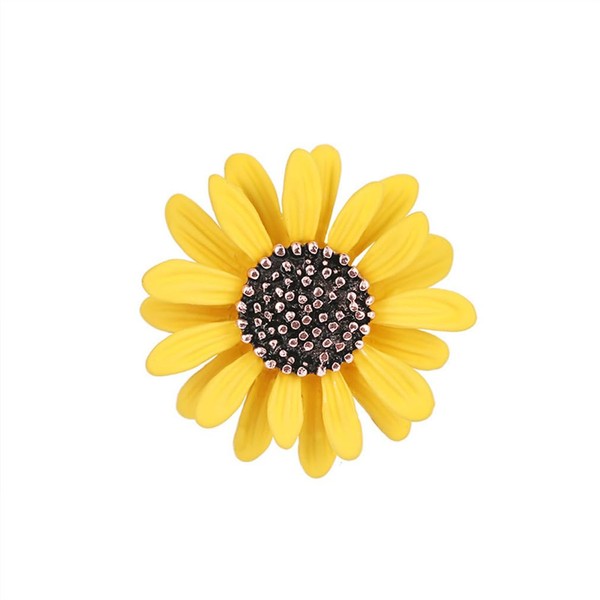 sunjiaqiCute Daisy Flower Brooch Pins Plant Sunflower Suit Lapel Pin