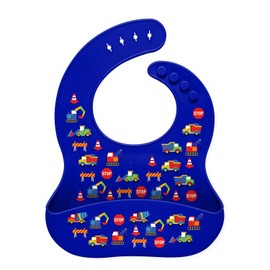 Simple Modern Silicone Bib for Babies, Toddlers | Lightweight and Durable Baby Bibs for Eating with Food Catcher Pocket | Soft Silicone with Adjustable Fit | Bennett Collection | Under Construction
