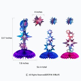 Decor365 Holographic Star Centerpieces Galaxy Party Decorations Aurora Borealis Theme Table Decor Celestial Shooting Star Starry Night Sky Wedding Bachelorette Anniversary Birthday Party Supplies